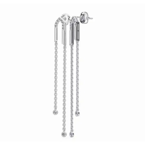 Boucles d'oreilles pendantes en or 14 carats exclusives, luxe linéaire, diamants ronds, bijoux de laboratoire, vente en gros - Product Image 6