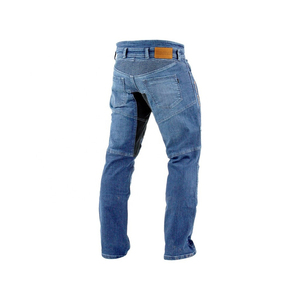 Blue <b>Jeans</b> <b>Men</b> <b>Biker</b> with Aramid Reinforcement and Removable CE Protectors for Motorcycle Riding - Product Image 3