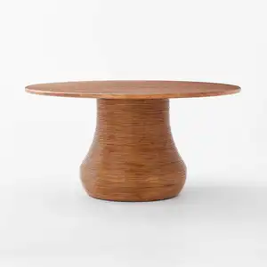 Großhandel einfache runde Couch tisch moderne Holz Esstisch für Esszimmer möbel
