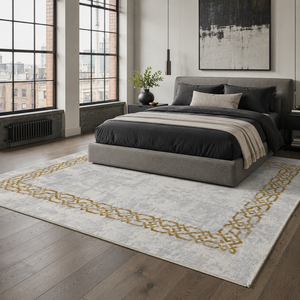 <b>Rug</b> Weavers RW7078 Interval Silver Modern Washable <b>Rug</b> Dropshipping Wholesale Washable Chenille 10 Sizes - Product Image 3