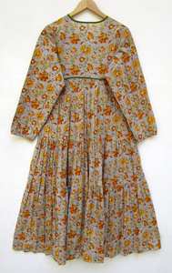 เดรสแม็กซี่พิมพ์ลายดอกไม้วินเทจสไตล์ไม่ซ้ำใครของผู้หญิงชุดเดรสยาวลำลองสำหรับงานปาร์ตี้ฤดูใบไม้ผลิ - Product Image 4