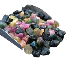 50 pièces de pierres précieuses naturelles en Tourmaline multiple, fabrication de bijoux de qualité supérieure, vente en gros brut non traité - Product Image 1