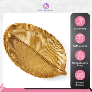 ถาดอลูมิเนียมทรงใบไม้สีทองขนาด30x16x3ซม. สำหรับตกแต่งบ้านจากผู้จำหน่ายที่มีประสบการณ์เชิงลึก - Product Image 3
