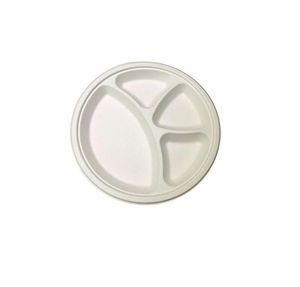 Plat de service rond en plastique de qualité supérieure pour la cuisine à domicile, motif uni, multi-compartiments, durable - Product Image 2