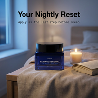 Crème de Nuit au Bakuchiol Marque Blanche 50ml – Peptides Renouvelants Végétaux et Niacinamide Anti-Âge Rides – Vente en Gros OEM