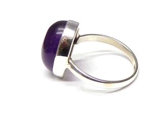 Bague en argent sterling 925 avec pierre précieuse ovale, sertie à la main, améthyste classique pour le quotidien, les mariages et les anniversaires - Product Image 6