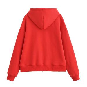 Fabricant de sweats à capuche courts à fermeture éclair à col roulé pour femme Sweat à capuche personnalisé de haute qualité pour femmes à vendre - Product Image 5