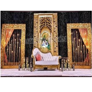 Marco de fondo de escenario de recepción de boda musulmana tema árabe decoración de fondo de escenario de boda Marco de fondo de escenario de boda prominente - Product Image 1