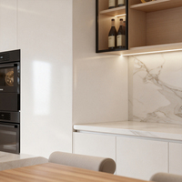 Ensemble d'armoires de cuisine en bois de chêne moderne BOSNiE RTA avec évier, armoires de rangement personnalisées, écologiques et résistantes à l'eau pour la cuisine à domicile