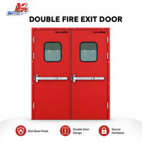 Porte en acier coupe-feu à double battant avec quincaillerie robuste pour usines, entrepôts, hôpitaux et projets de bâtiments commerciaux
