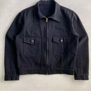 <b>Customized</b> Vintage <b>Denim</b> <b>Jacket</b> for Men High Quality Zipper Cargo Windbreaker with Embroidery Decoration for Spring - Product Image 1