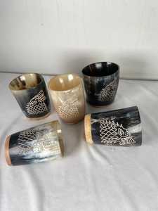 Verre en corne naturelle sculpté à la main de haute qualité pour le vin personnalisé en gros pour la maison Restaurant Hôtel inspiré par l'Inde - Product Image 5