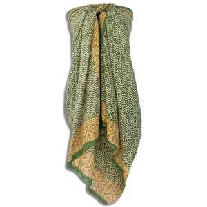 Sarong en coton imprimé à la main, jupe de plage, pareo, châle, écharpe, voile de coton, motif floral, vêtement d'été - Product Image 2