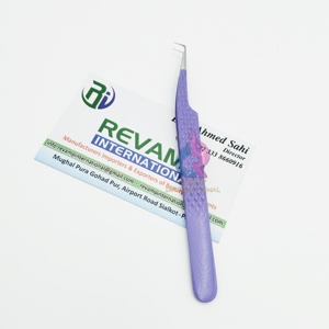 Pince à épiler en acier inoxydable à poignée diamantée à 90 degrés de qualité supérieure - Product Image 3