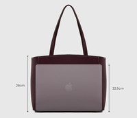 Sac fourre-tout vintage en cuir bordeaux pour femme, grand sac à bandoulière pour le travail, sacoche pour ordinateur portable, fermeture éclair, résistant à l'eau, deux compartiments