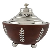 Casserole de luxe en nacre, collection la plus récente, faite à la main, design exclusif, nouveauté, chauffe-plats de table en bois