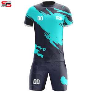 Kit de uniforme de fútbol unisex de alta calidad personalizado, ropa de fútbol para adultos de nuevo diseño con corte automático, conjunto completo de clubes calientes - Product Image 1