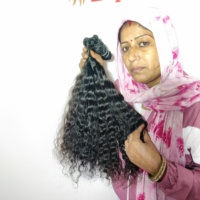 Grosir pemanjangan rambut manusia Virgin India berikat-ikat Vendor selaras keriting gelombang keriting Kinky pengolahan kimia tidak ada rambut