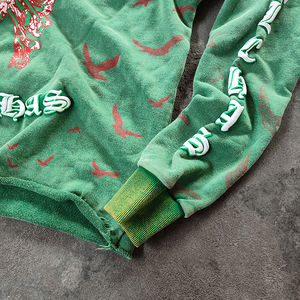 Pull-over vierge d'impression bouffante d'usine personnalisée pour vêtements de ville surdimensionnés en coton épais sweats à capuche thermiques unis avec logo personnalisé pour unisexe - Product Image 4