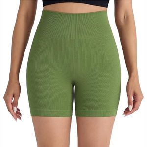 Nuevos pantalones cortos de gimnasio de impacto para mujer 2025 Spandex/mallas de fitness de nailon, pantalones cortos de yoga deportivos de cintura alta sin costuras - Product Image 4