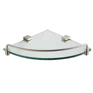 Indiase Fabrikant Leverancier Modern Design Zware Lading Hoekplank Metalen Haak Muur-Monteerbare Glazen Badkamer Planken Voor Hotels - Product Image 4