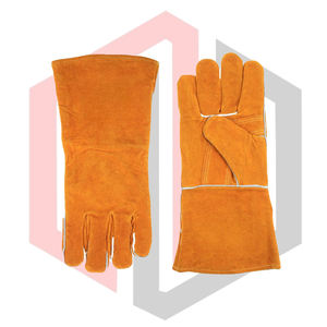 Guantes de Cuero para Bomberos, Guantes de Soldadura Resistentes al Calor, Antiestáticos, Resistentes a Desgarros, 11 oz, 14 Pulgadas, para Soldadura MIG, TIG, Barbacoa - Product Image 4