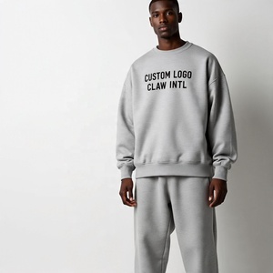 Color Block Boxy Man <b>Sweatpants</b> and Hoodie Set Streetwear <b>Oversized</b> Tracksuit Heavyweight Fleece Blank Flared Baggy Tracksuits - Product Image 4