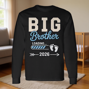 Camiseta de Manga Larga para Niños Pequeños con Estampado 'Big Brother Loading' 2026, Camiseta Promocional para Anuncio de Nacimiento - Product Image 3