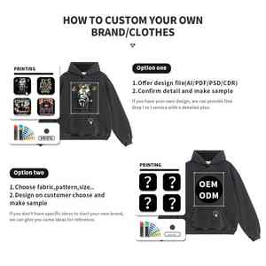 Hombres sudaderas con capucha serigrafía personalizada pulóver algodón polar de gran tamaño con capucha al por mayor Streetwear Casual Activewear de moda - Product Image 5