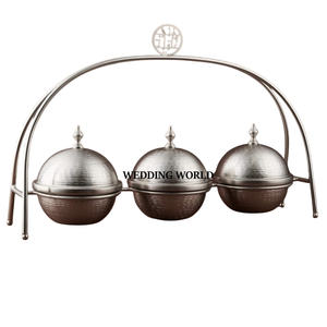 Tazón de Chocolate de Metal con Recubrimiento de Polvo Negro, Soporte Decorativo para Dulces Árabe Hecho a Mano de Calidad Superior - Product Image 3