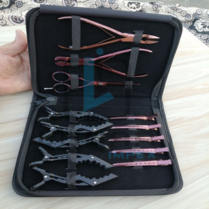 Vente d'usine Salon professionnel 6 pouces pince d'extension de cheveux en or rose outils accessoires avec étiquetage de marque personnalisé - Product Image 2