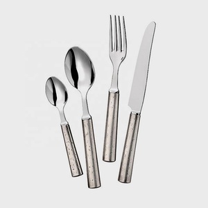Sale Luxury Gold Polished Restaurant Stainless Steel Flat Handle <b>Cutlery</b> Stainless Steel <b>Cutlery</b> Flatware Wedding Set - Product Image 3