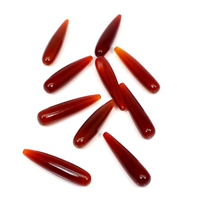 Pierre d'agates rouge rose rouge lisse en forme de goutte orange cornaline onyx perles en vrac pour la fabrication de bijoux pierres précieuses - Product Image 1