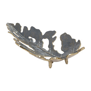 Plat à feuilles Nickelé en Aluminium moulé pour table à manger Cuisine restaurant hôtel et bol à fruits pour table Décoratif - Product Image 5