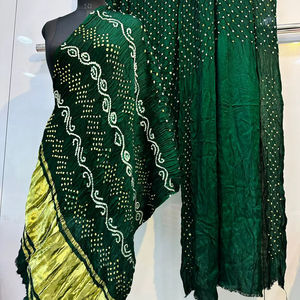 ผ้าไหมกัจิแท้ ดีวาจา รุ่นใหม่ล่าสุด สำหรับส่งออก  งานปักมือแบบดั้งเดิม  ลายลากดี ปาตตา  งานทอซารี  ผ้าปาลลู  แห้งเร็ว  ชุดลำลองสำหรับผู้หญิง - Product Image 5