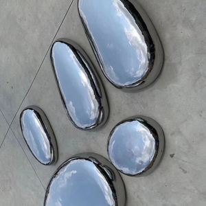 Esculturas de arte modernas de Metal para jardín, escultura de piedra hueca de acero inoxidable, gran oferta - Product Image 6