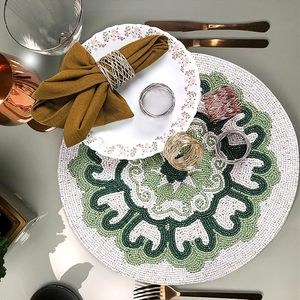 Grand décor de table classique de tous les jours fête porte-serviettes en argent sterling papier métal Design floral printemps fait cristal - Product Image 5