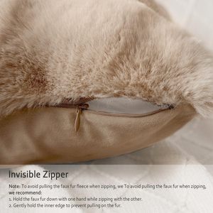 Cozy 18x18 Knitted Faux Fur <b>Pillow</b> Soft Fluffy <b>Decorative</b> Sofa Couch <b>Pillows</b> No Latex for Home and Hotel Use - Product Image 5