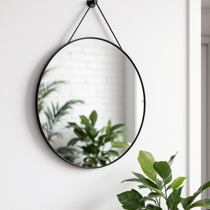 Miroir mural rond élégant avec cadre noir élégant qui améliore tout espace, parfait pour les salons, chambres ou salles de bains modernes - Product Image 6