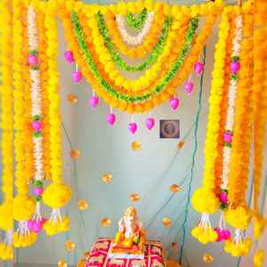 Guirnalda de Flores de Marigold Bandarwal Especial de Ganpati, Decoración para Puerta, Entrada, Templo y Fondo de Boda - Product Image 2