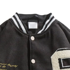 Chaqueta de béisbol universitaria de lana con mangas de cuero personalizada OEM y ODM para hombre, chaquetas universitarias Letterman con diseño bordado de alta calidad - Product Image 2