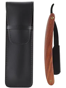 Shaving Razors with Wooden Handle Professional Stainless Steel Single Blade Barber Straight <b>Edge</b> Razor - Product Image 3