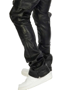 100% Original pantalon en cuir de vachette pour hommes décontracté léger plat avant fermeture éclair braguette respirant étanche à l'eau - Product Image 2