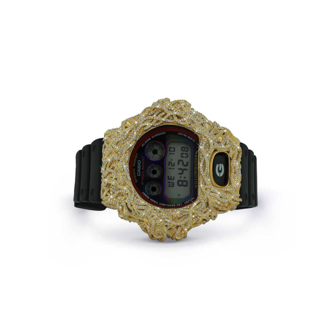 iced out gshock mossinite watch