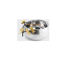 Grand bol à fruits en acier inoxydable avec support en fer Plateau de table à dessert décoratif de forme ronde au meilleur design - Product Image 3