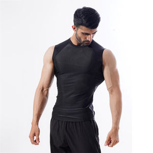 Camisetas de Gimnasio de Compresión de Secado Rápido y Transpirables para Hombre, Chaleco Deportivo con Cuello en V en Tallas Grandes, Método de Tejido de Punto, Venta al por Mayor - Product Image 2
