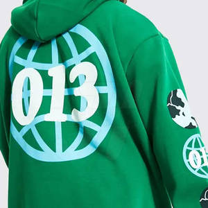 Sweats à capuche durables, légers et décontractés avec impression bouffante pour hommes avec capuche logo personnalisé couleur unie pour la saison hivernale - Product Image 6