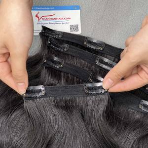 <b>CLIP</b> <b>in</b> <b>Hair</b> <b>Extensions</b> Straight <b>Hair</b> 100% Raw Vietnamese Human <b>Hair</b> Very High Quality - Product Image 1