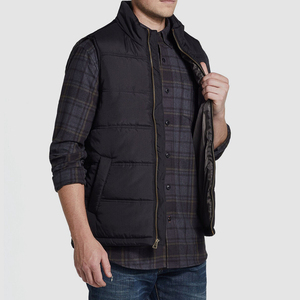 Logo personnalisé mode hiver fermeture éclair hiver veste sans manches nouveauté matelassé vers le bas coupe-vent bouffant hommes gilets - Product Image 4