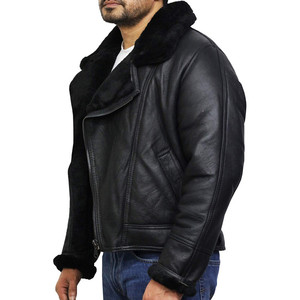 Stylish Genuine Leather Jacket with <b>Stand</b> Collar High Street Style Durable Breathable Winter for Casual Outfits Daily Wear - Product Image 2